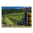 thumbnail image 2 of Winery Cutting Board, Red Wine Bottles with Grapes on Timber Board Tuscany Italian Terrace Scenery, Decorative Tempered Glass Cutting and Serving Board, Large Size, Green Blue Brown, by Ambesonne, 2 of 5