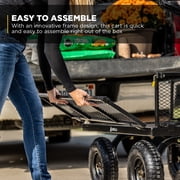 Gorilla Carts Towable Steel Utility Cart - 900 lb Capacity - Black
