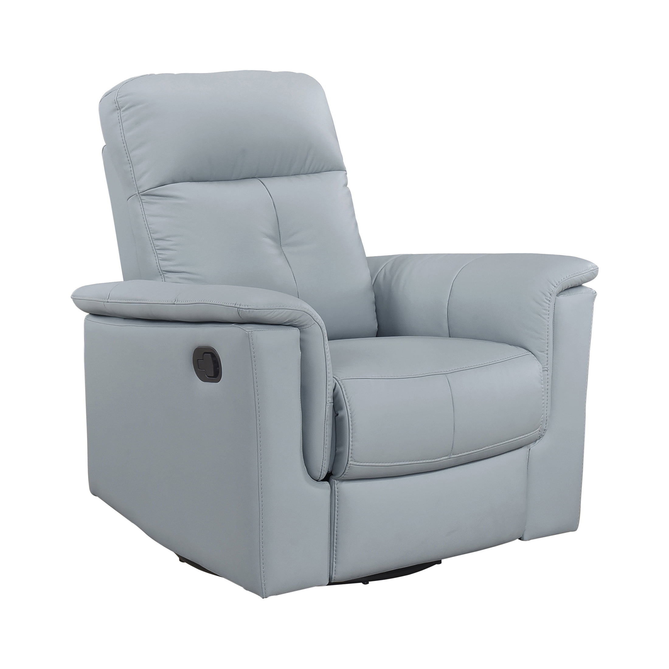 OakvillePark Willowmar Leather Match Swivel Glider Recliner Chair, Blue
