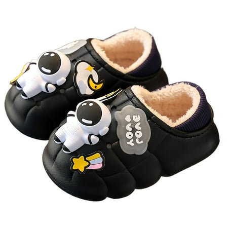 

SXcggal Winter Cartoon Astronaut Children Cotton Slippers Toddler Little Kid Big Kid Home Non Positioning Decorations Plush Cotton Shoes Lightweight Leisure Indoor Outdoor Slippers Sandals