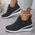 thumbnail image 6 of SACFOF Women's Glittery Rhinestone Fashion Breathable Wedge Sneakers, Bling Sparkly Wedding Dressy Knitted Tennis Shoes, 6 of 6