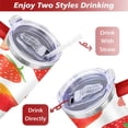thumbnail image 5 of Strawberry Flowers 40oz Tumbler - Double Wall Leak-Proof Cup - Sweet Red Berry Watercolor Art for Office Workers, 5 of 9