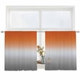thumbnail image 2 of Burnt Orange Gray Ombre Semi Sheer Window Curtains 54 Inches Long, Modern Gradient Abstract Art Rod Pocket Voile Silky Chiffon Curtain Light Filtering Drapes for Living Room, 52"x54", 2 Panels, 2 of 9
