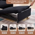 thumbnail image 6 of Muumblus 3-in-1 Convertible Sleeper Chair Bed, Indoor Lounge Chair with USB/Type-C Charging Ports, Modern Recliner Sofa for Living Room, Black Velvet, 6 of 9