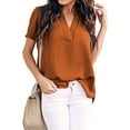 thumbnail image 2 of Clearance T Shirts for Women Women's V Neck Solid Color Thin Loose Casual Fashion Top Summer Tops for Women 2024 Womens Blouses, 2 of 4