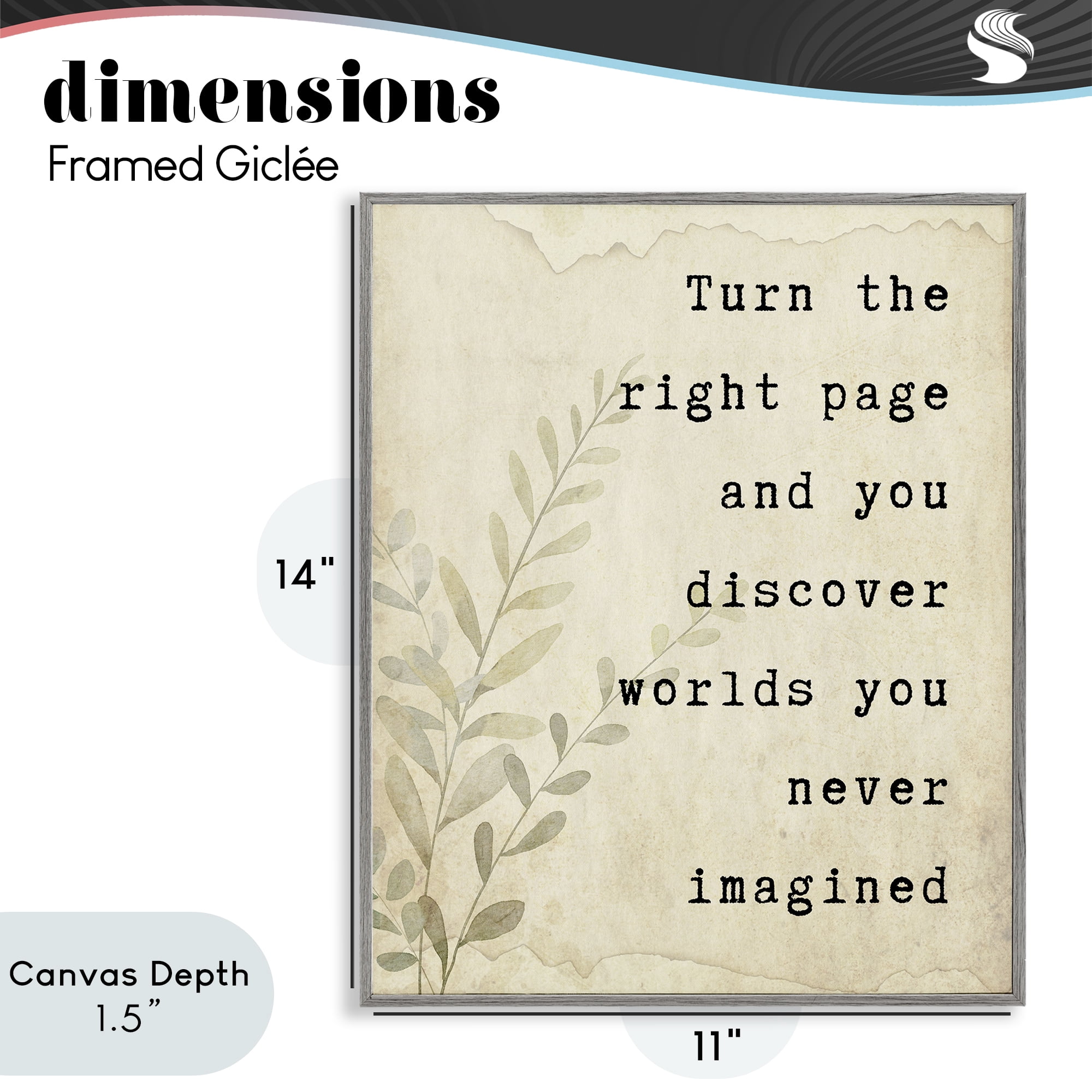 Stupell Industries Literary Wonders Quote Gray Framed Giclee Art, design by Julia Frost