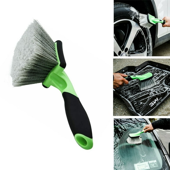 MULTI-USE Car Wash Brush Easy Reach Rim Detailing Soft Bristle for Wheel Tire,Mats,carpet cleaner,Window Brush