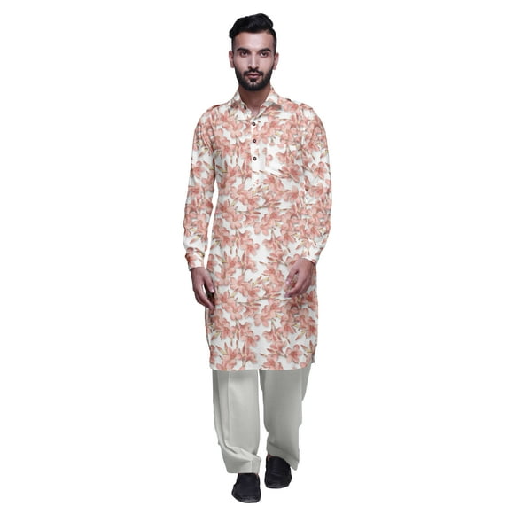 Atasi Classic PathaniKurta Pajama for Boys Rayon Front Pocket Kurta Set