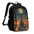 thumbnail image 1 of Fotbe Sunset Prairie Meditating Horse Mochila con Estampado y Puerto USB para Hombre y Mujer, Mochila Antirrobo, Mochila de Viaje, Mochila Escolar, Mochila Universitaria, 1 of 7