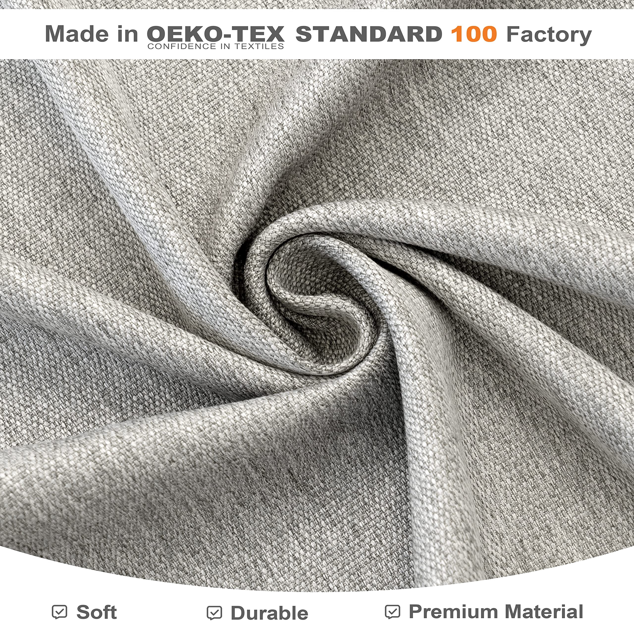 DriftAway Pinch Pleat Valance for Kitchen Window Blackout Faux Linen Textured Solid Gray Valance for Living Room 16 Inch Farmhouse Window Treatment Back Tab 52x16 Gray