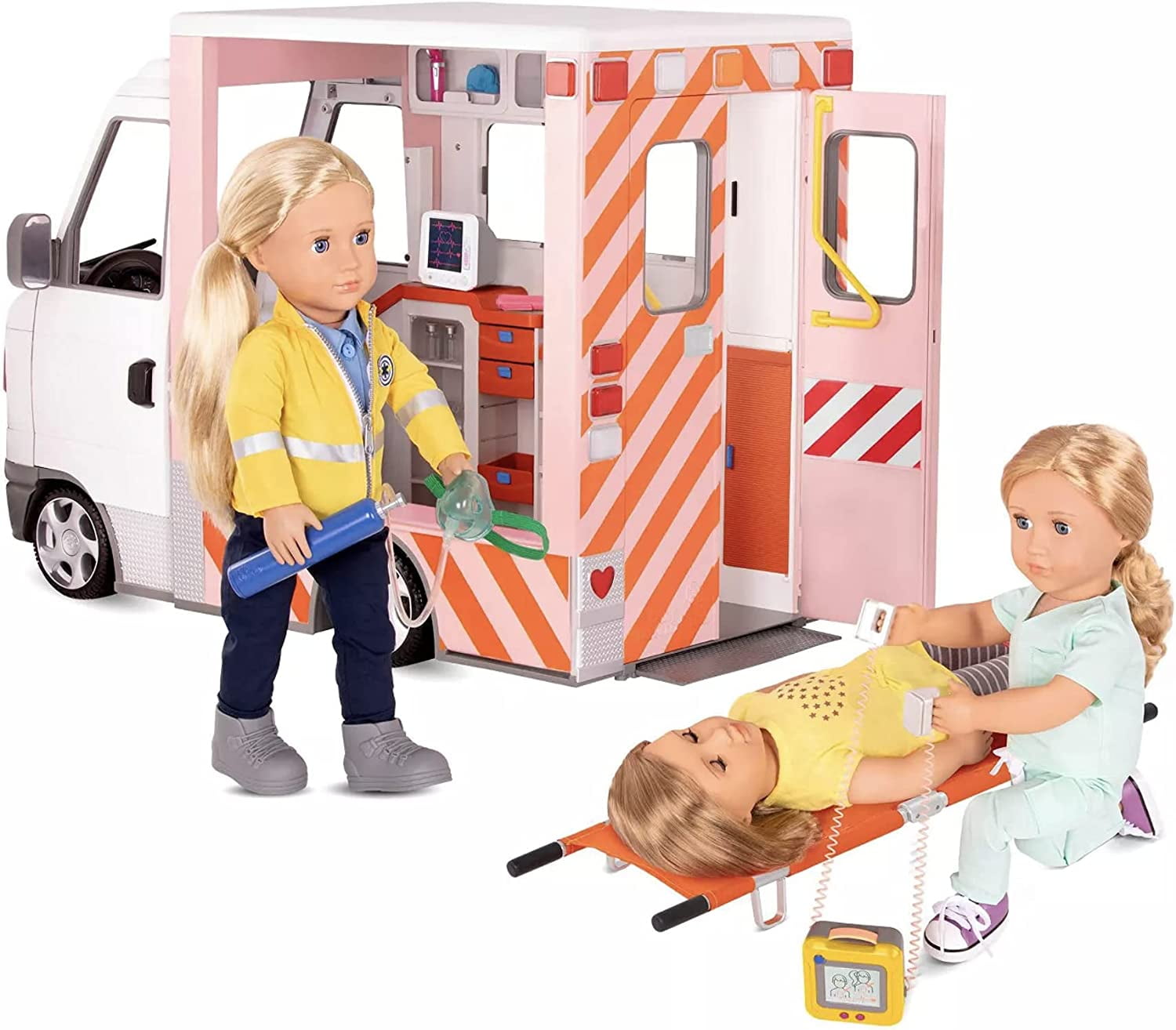 Our Generation Rescue Ambulance Playset with Electronics for 18" Dolls