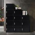 thumbnail image 5 of Hodedah 4 Shelf 4 Door Multi-Purpose Wooden Bookcase in Black Finish, 5 of 5