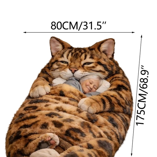 Vwrxbz Cats Sleeping Bag Adult P Soft Warm Envelope Sleeping Bag With Cute Cat 3D Design For Camping Home Lounging