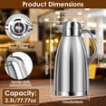 thumbnail image 2 of 2.3 Litre Stainless Steel Thermal Carafe Double Wall Insulated Vacuum Jug Vacuum Insulated Coffee Pot with Press Button Top 24 Hrs Heat Cold Retention for Coffee Milk Tea Beverage Juice etc, 2 of 10
