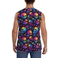thumbnail image 4 of Fotbe mushroom rainbow color Skull Men's Camiseta sin Mangas Estampada para Hombres, Playera Casual para Gimnasio, Entrenamiento, Playa-XX-Large, 4 of 7
