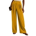 thumbnail image 5 of Dweltoz Wide Leg Corduroy Pants Women 2025 Elastic Waist Straight Leg Pant Stretchy Comfy Loose Trousers with Pockets,Yellow XL, 5 of 7
