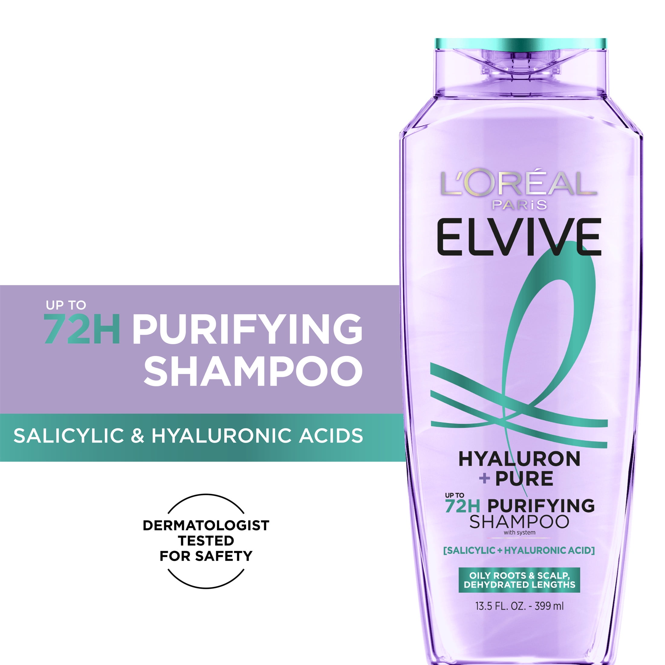 LOreal Paris Elvive Hyaluron Pure Moisturizing Shampoo for Oily Hair, 13.5 fl oz  (图3)