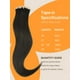 thumbnail image 4 of Extensiones de cabello DOORES, cabello humano real, marrón moca, 40 unidades, 4 of 9