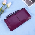 thumbnail image 2 of REACHISE Women Wallet Zipper Buckle Clutch Purse Mobile Handbag Holder High Capacity Envelope Bag (Purple), 2 of 8