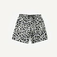 thumbnail image 2 of SWSMCLT Men's Drawstring Swim Trunks Comfy Fashion Elastic Waist Swim Shorts Mid Rise Elastic Printed Leopard Large, 2 of 4
