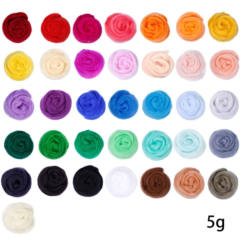 Zecic 36 Colors Needle Felting Tools Kit Multiple Color Needle Felting Starter Kit