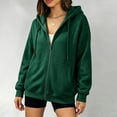 thumbnail image 5 of Horkkom Zip Up Hoodie for Women Oversized Lightweight Long Sleeve Sweatshirts Casual Basic Jackets with Pockets XL, 5 of 5