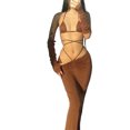 thumbnail image 2 of VISgogo Conjunto de falda larga para mujer Color sólido Halter Bra Tube Tops + Falda larga fruncida + Conjunto de ropa de calle con mangas VISgogo moda, 2 of 8
