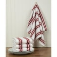thumbnail image 2 of Sticky Toffee Striped Cotton Kitchen Dish Towels, Red Basket Weave, 4 Pack, 27.5 in. x 19.5 in., 2 of 5