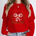 thumbnail image 4 of Jersey con estampado de Feliz Navidad para mujer, Sudadera de cuello redondo, jerséis sueltos sin capucha, Club de Navidad de bastón de caramelo, Otoño e Invierno, 4 of 4