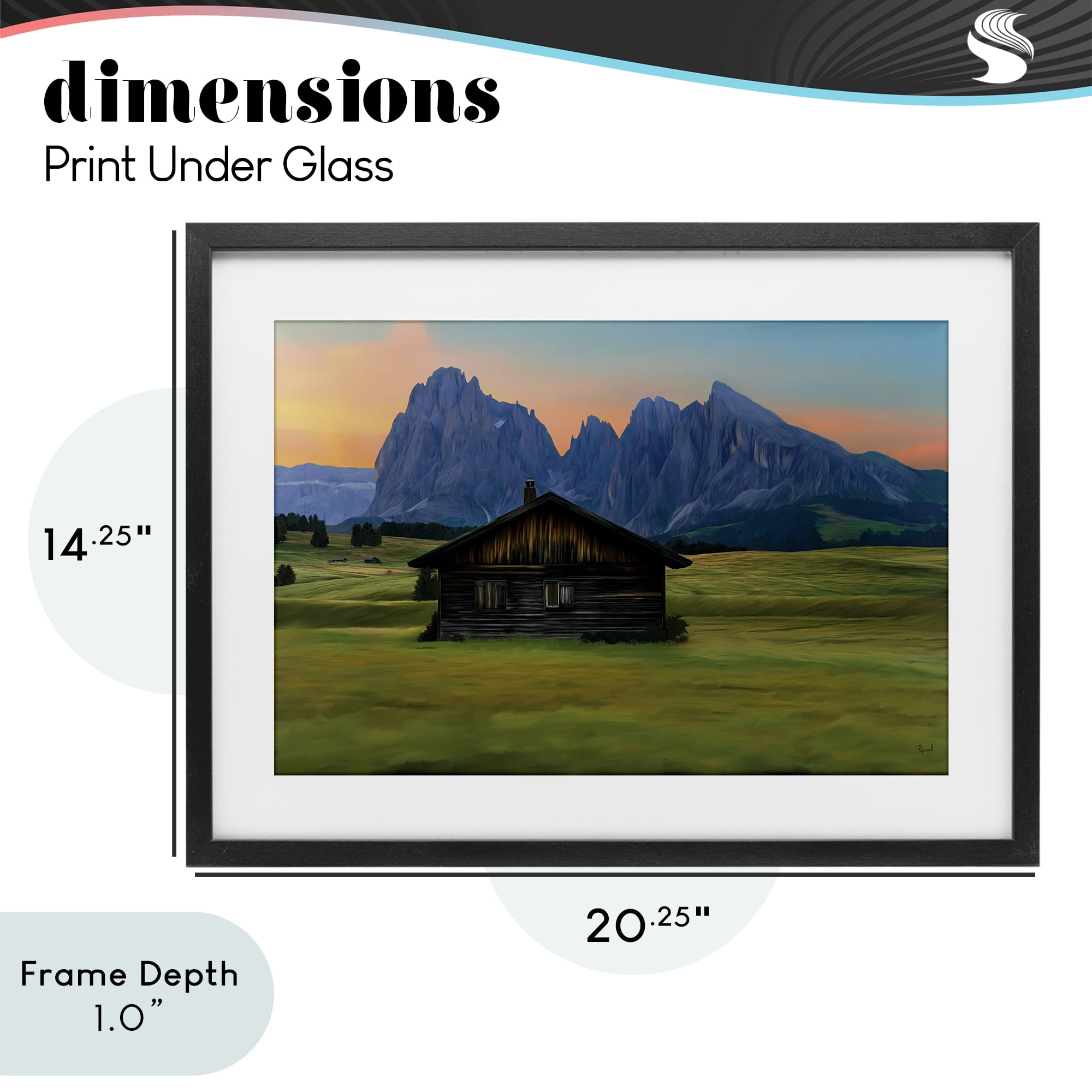 Stupell Industries Solitary Cabin with Looming Cliffs Black Framed Print Under Glass, design by Renel Peters