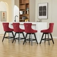 thumbnail image 2 of Swivel Bar Stools Set of 2, LEGAHOME 26in Counter Height Bar Stools with Back Set, Modern Velvet Island Bar Stools Counter Stools with Wood Frame & Nailhead Trim, Wine Red (Set of 2), 2 of 10