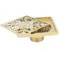 thumbnail image 3 of Desagüe de Piso ANGGREK Drenaje de Ducha de Baño Dorado Cobre Europeo, 3 of 8