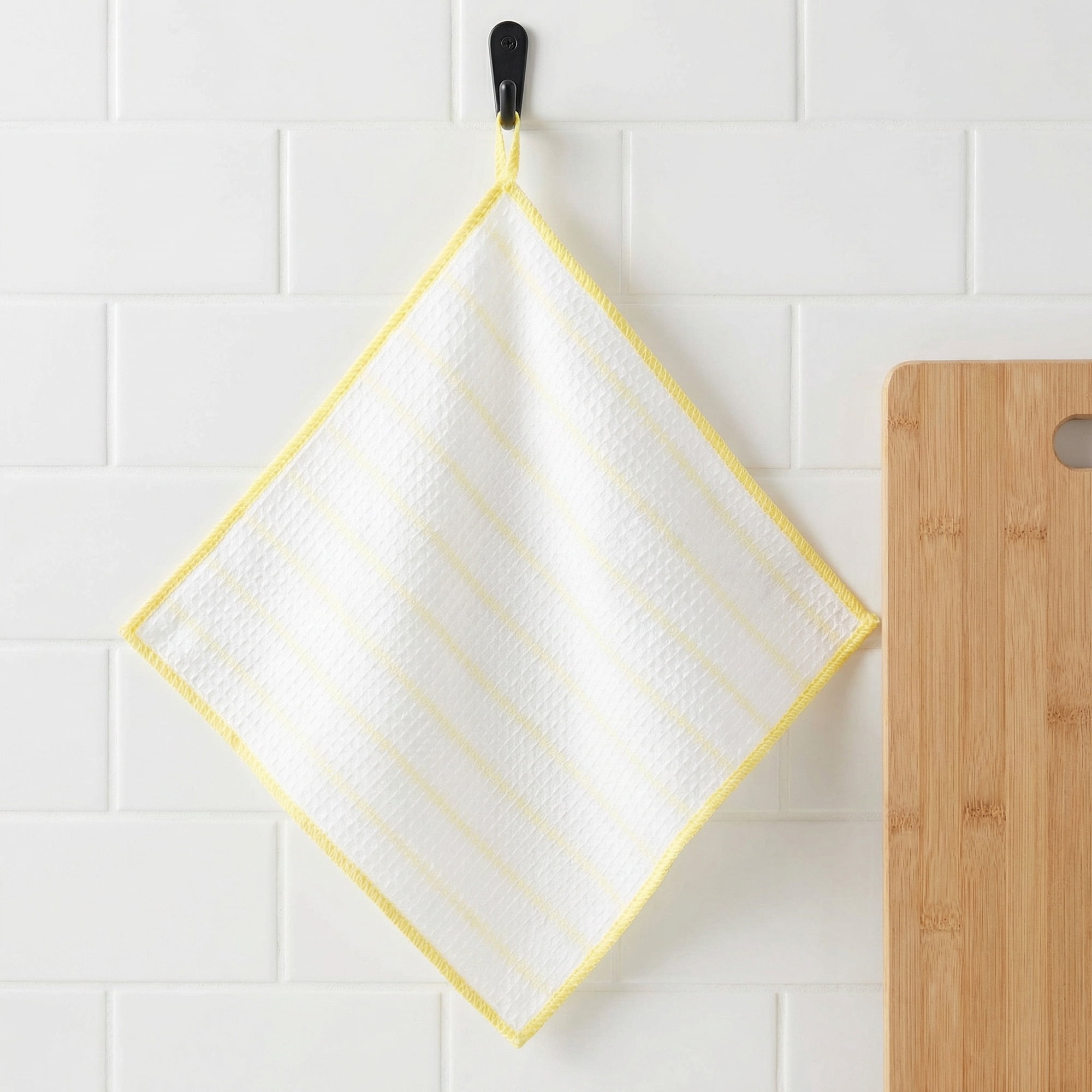 Unique Bargains Wood Fiber Absorbent Cleaning Cloths 6 Pack Yellow/Blue 12" x 12"