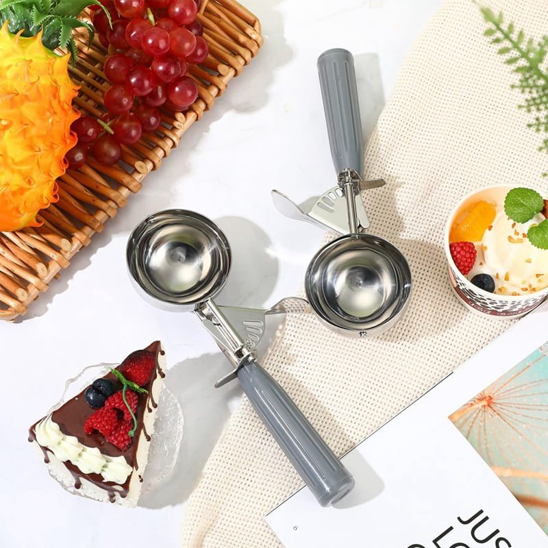 4Pcs 4oz Release Cookie Scoops Ice Cream Scooper with Trigger Release Portion Scoop Stainless Steel for Portion Control