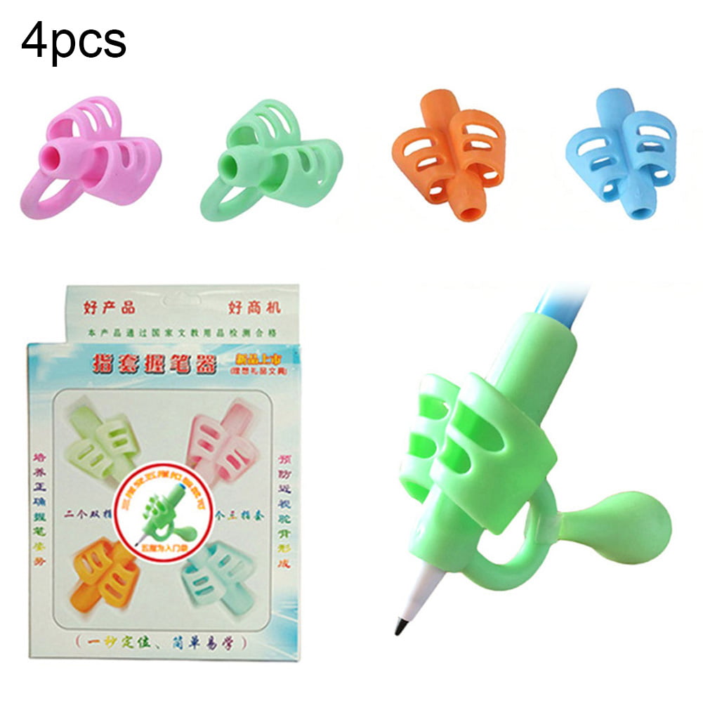 2X Three-finger Grip Silicone Baby Pencil Holder Learn Writing Tools Writing Pen 