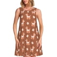 thumbnail image 1 of Xecao Mignon Chien Caniche pour Robes d'Été pour Femmes Robes Décontractées de Plage Robes Sans Manches T-Shirt Robe Évasée avec Poches, 1 of 7
