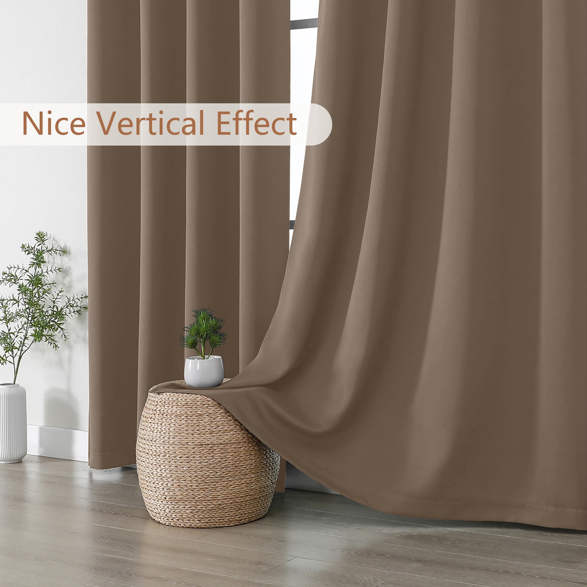 OVZME Kalme Barley Grommet Blackout Curtains 84 Inch Length 2 Panels, Farmhouse Style Thermal Insulated Drapes for Bedroom Living Room Windows, Each W50xL84 Inches