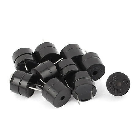 3V/5V 12mm Dia Electronic Alarm PCB Panel Mounting Piezo Buzzer Sounder 10Pcs