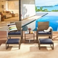 thumbnail image 3 of Patio Festival 5-Piece Wicker / Rattan Conversation Set in Blue, 3 of 10