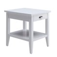 thumbnail image 1 of Leick Home Laurent 20 In. Solid Wood End Table With Shelf And Drawer White 10507-Wt, 1 of 9
