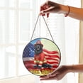 thumbnail image 2 of Firefighter Newfoundland Hero Rescue Fire Dept Fireman USA Flag Stained Glass Suncatcher Newfie Dog Lover Gifts Window Hanging Sign Decor - 02026, 2 of 5