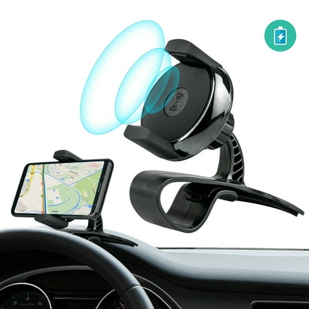 Universal Car Dashboard Mount Wireless Charger iPhone Samsung Galaxy for Samsung Note 9/8/S10/S9/S8/S7/S6 edge, iPhone XS/XR/X/8 Plus Adjustable Phone