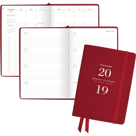 - At-A-Glance, AAGYP20010, Signature Collection Weekly/Monthly Planner, Red, 1 Each, Red