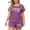 Purple, variant on Eternatastic Plus Size Women's 2 Piece Pajama Set Short Sleeve Crew Neck Casual Loungewear Sleepwear Outfits 3XL Pink