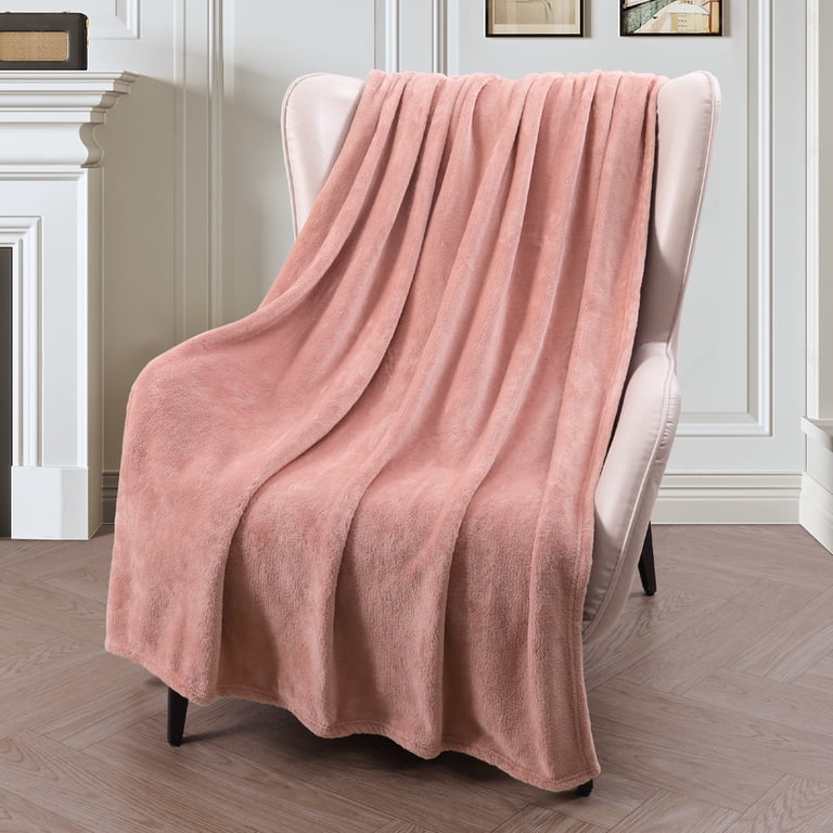 Exclusivo Mezcla Plush Flannel Fleece Throw 50x70 Pink photo 5