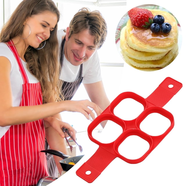 CRCMURE Cake Mould Ring Nonstick Silicone Round Rings Pancake Molds Reusable Silicone Non Stick Pancake Maker Ring Maker