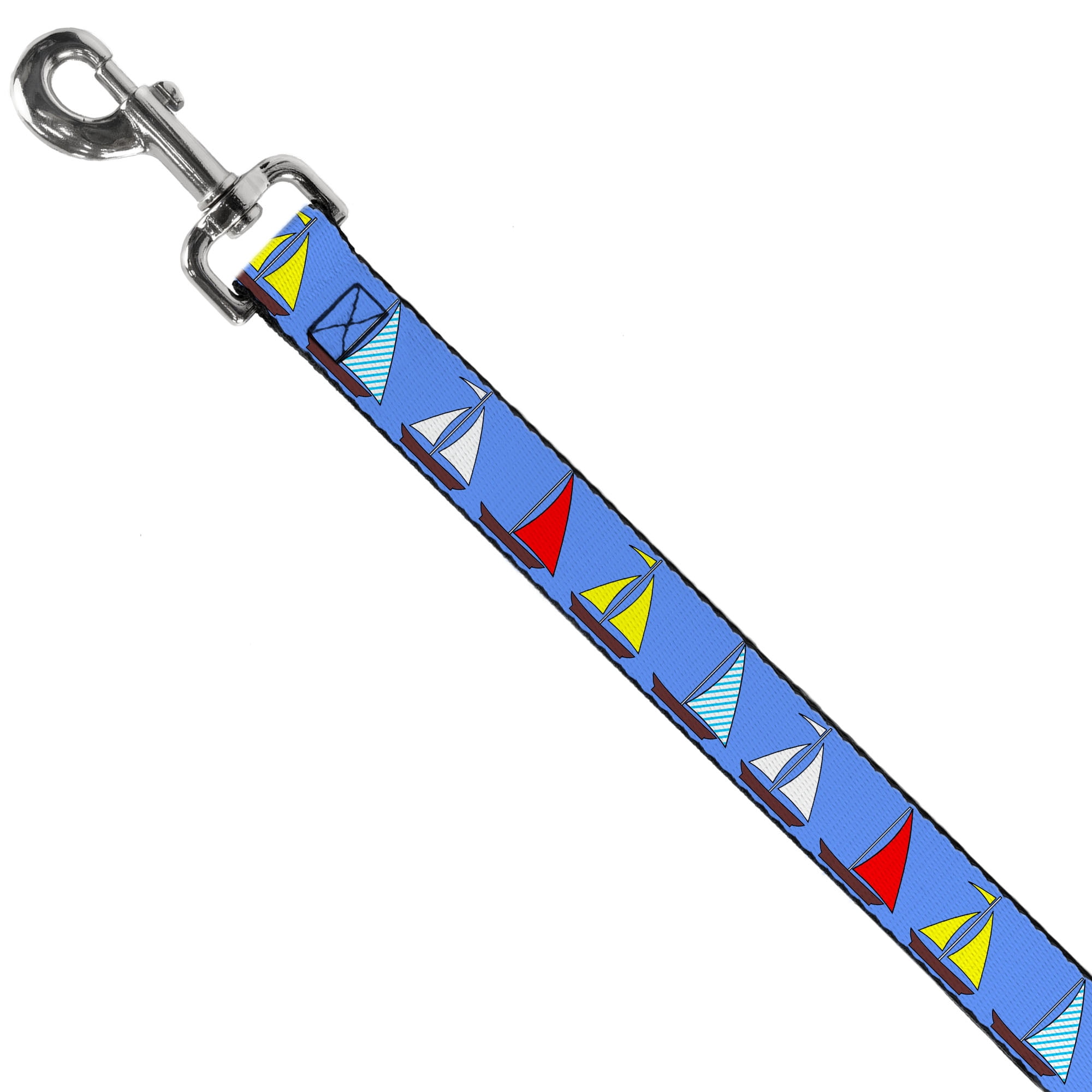 Buckle-Down Pet Leash, Dog Leash, Sailboats Blue, 6 Feet Long 1.0 Inch Wide