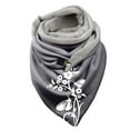 thumbnail image 1 of Women  Botanical Print Cotton Winter Warm Button Up Scarf, 1 of 3