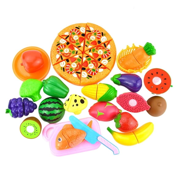 Conjunto de alimentos de plástico cortar 24 piezas Zulema Juegos de simulación de juguetes