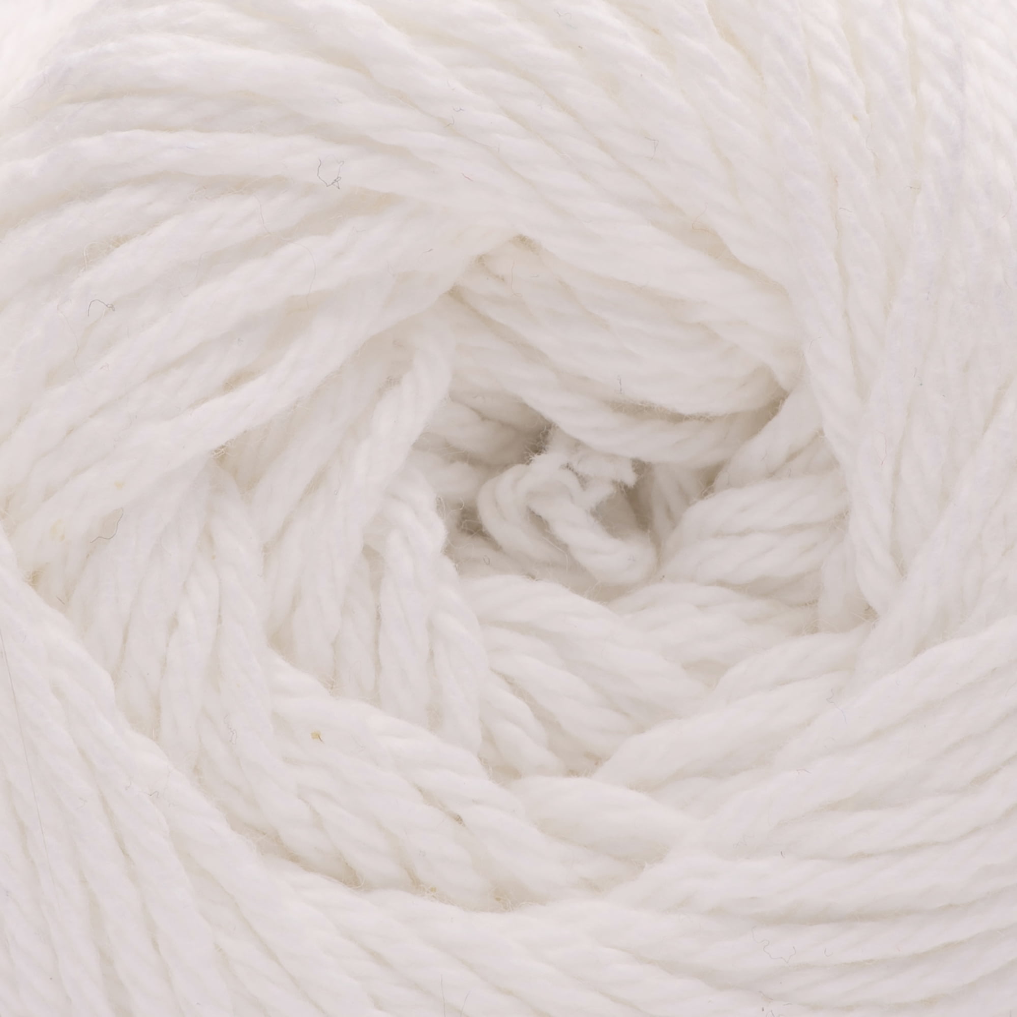Peaches & Creme Solid 4 Medium Cotton Yarn, White 2.5oz/70.9g, 120 Yards